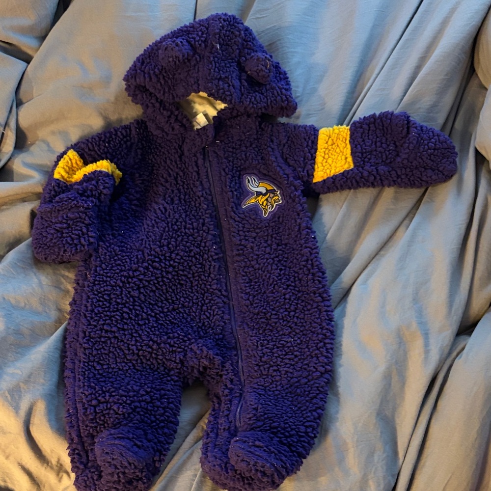 Vikings Purple and Yellow Baby Bunting 3-6 months